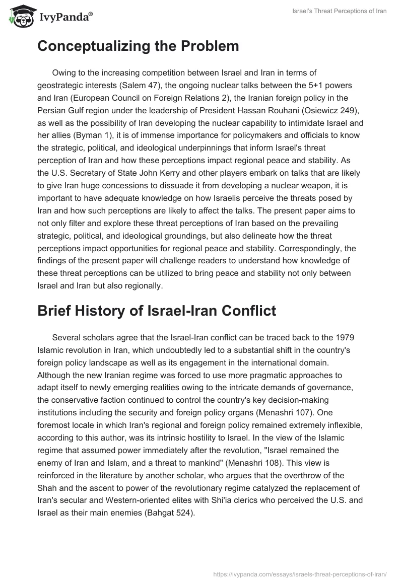 Israel’s Threat Perceptions of Iran. Page 2