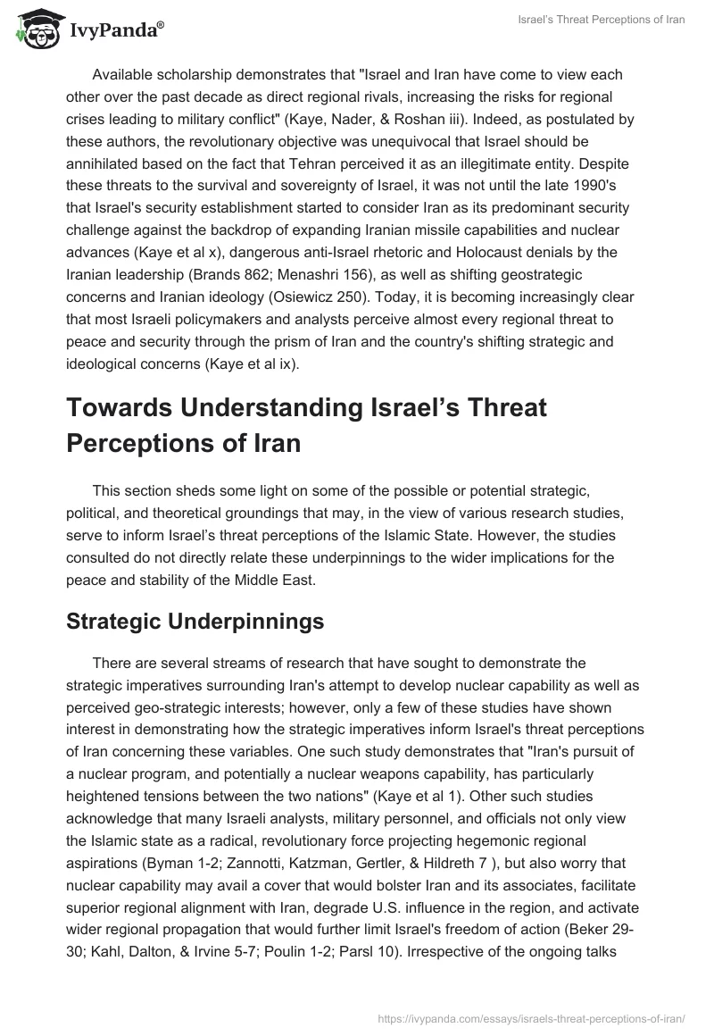Israel’s Threat Perceptions of Iran. Page 3