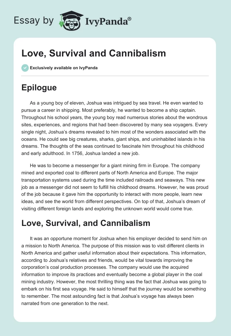 Love, Survival and Cannibalism. Page 1