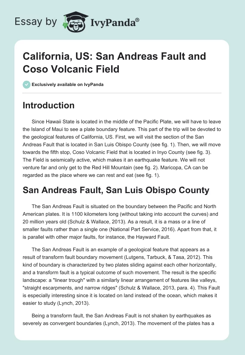 California, US: San Andreas Fault and Coso Volcanic Field. Page 1
