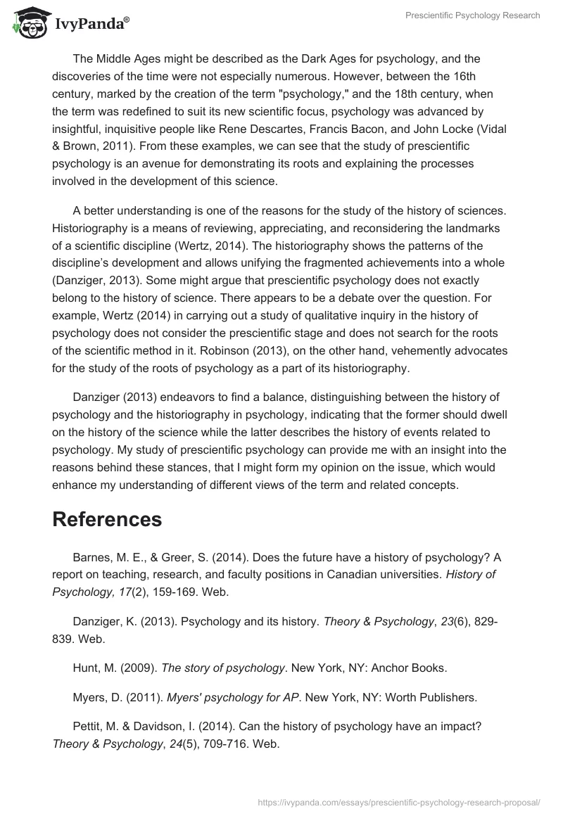Prescientific Psychology Research. Page 2