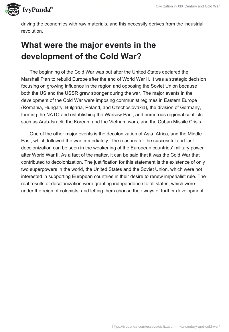 Civilization in XIX Century and Cold War. Page 2