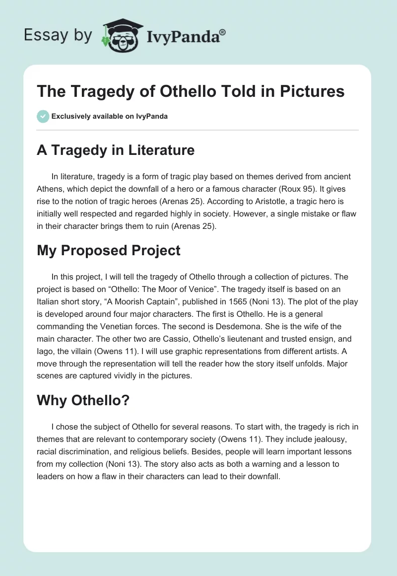The Tragedy of Othello Told in Pictures. Page 1