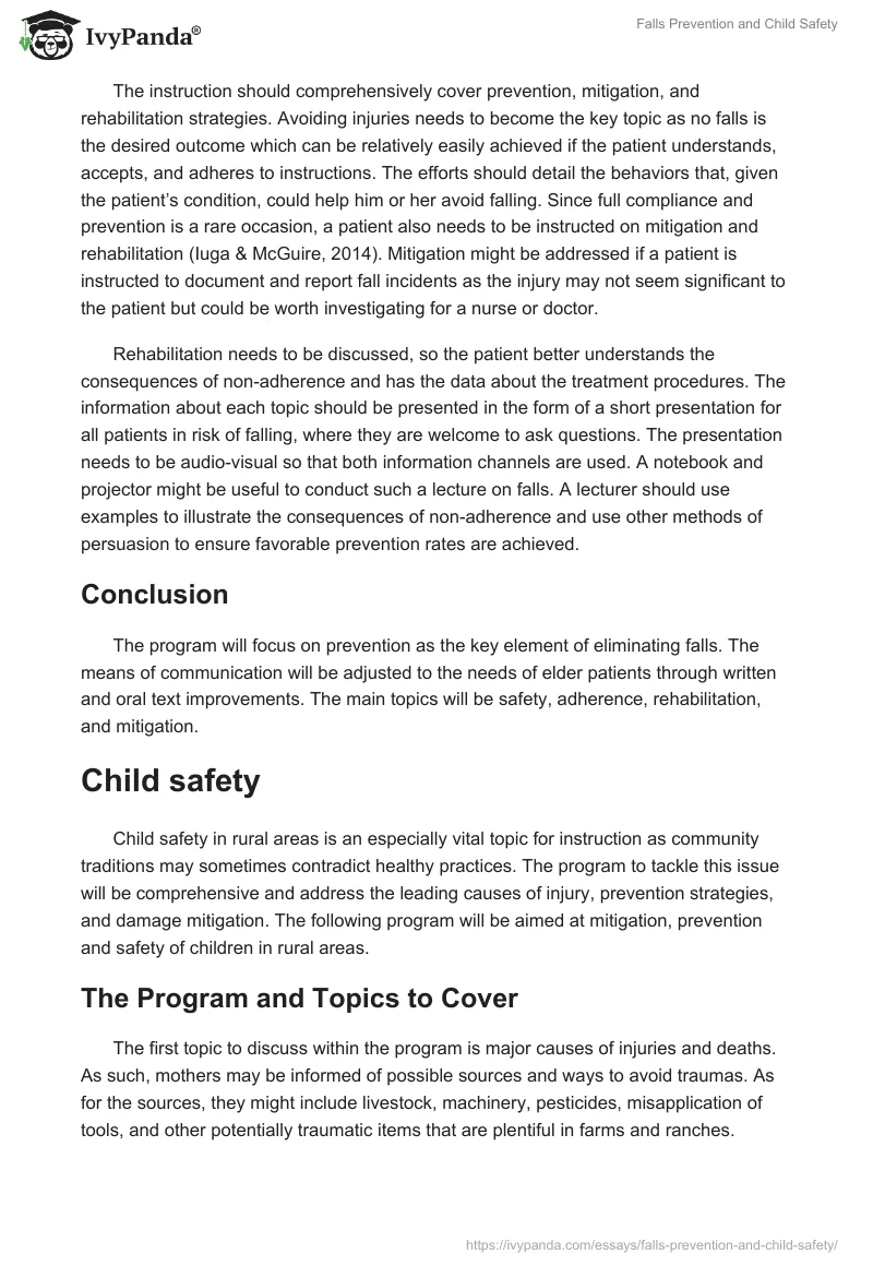 Falls Prevention and Child Safety. Page 2