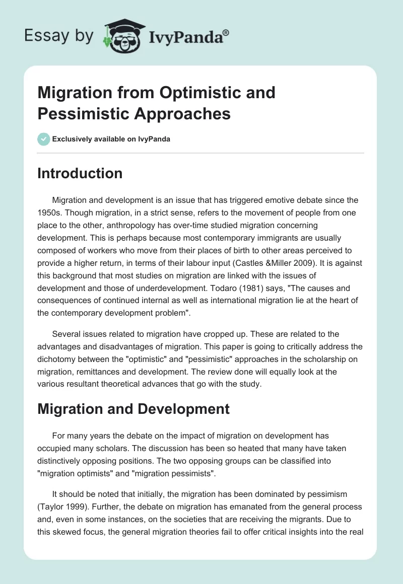 Migration From Optimistic and Pessimistic Approaches. Page 1