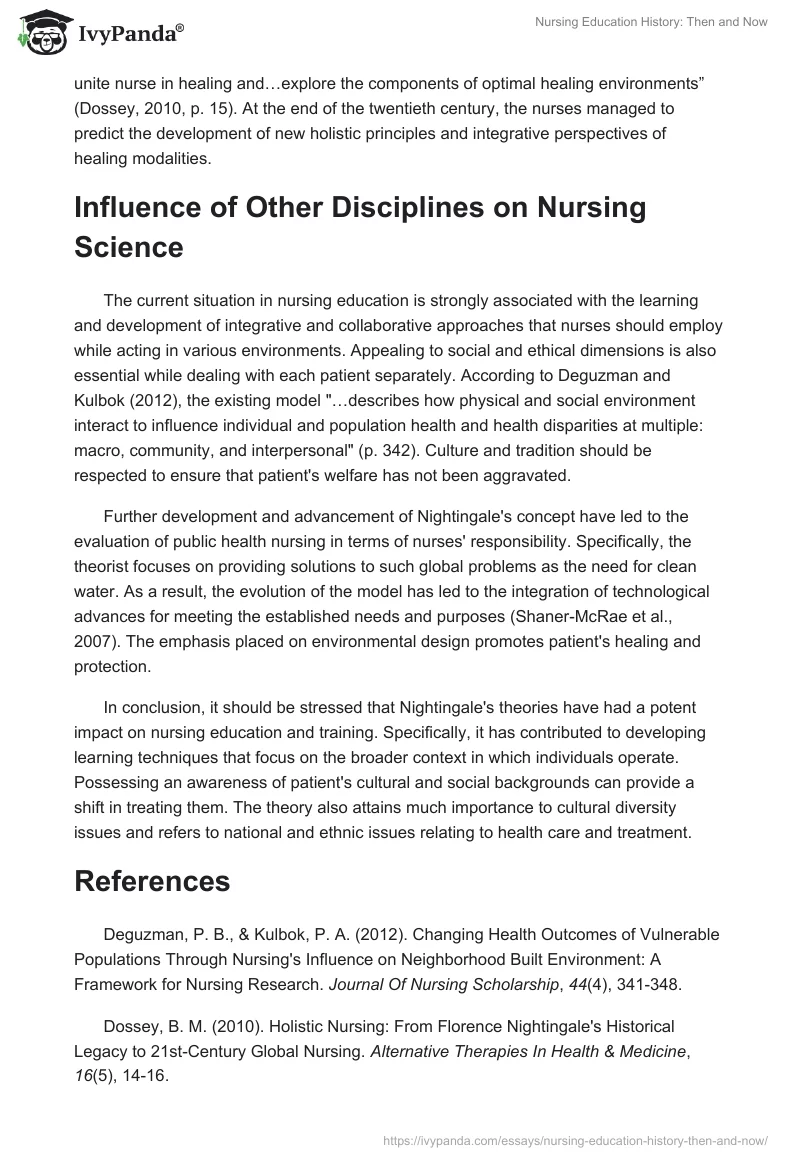 Nursing Education History: Then and Now. Page 3