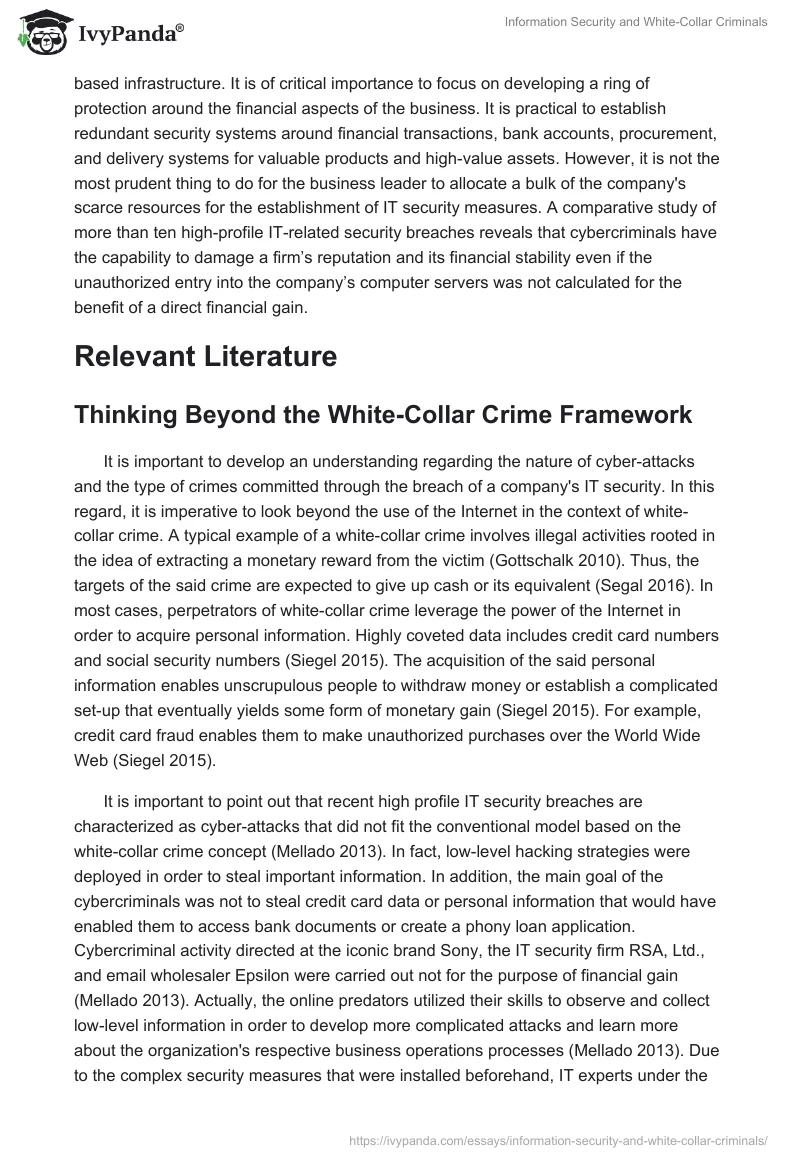 Information Security and White-Collar Criminals. Page 2