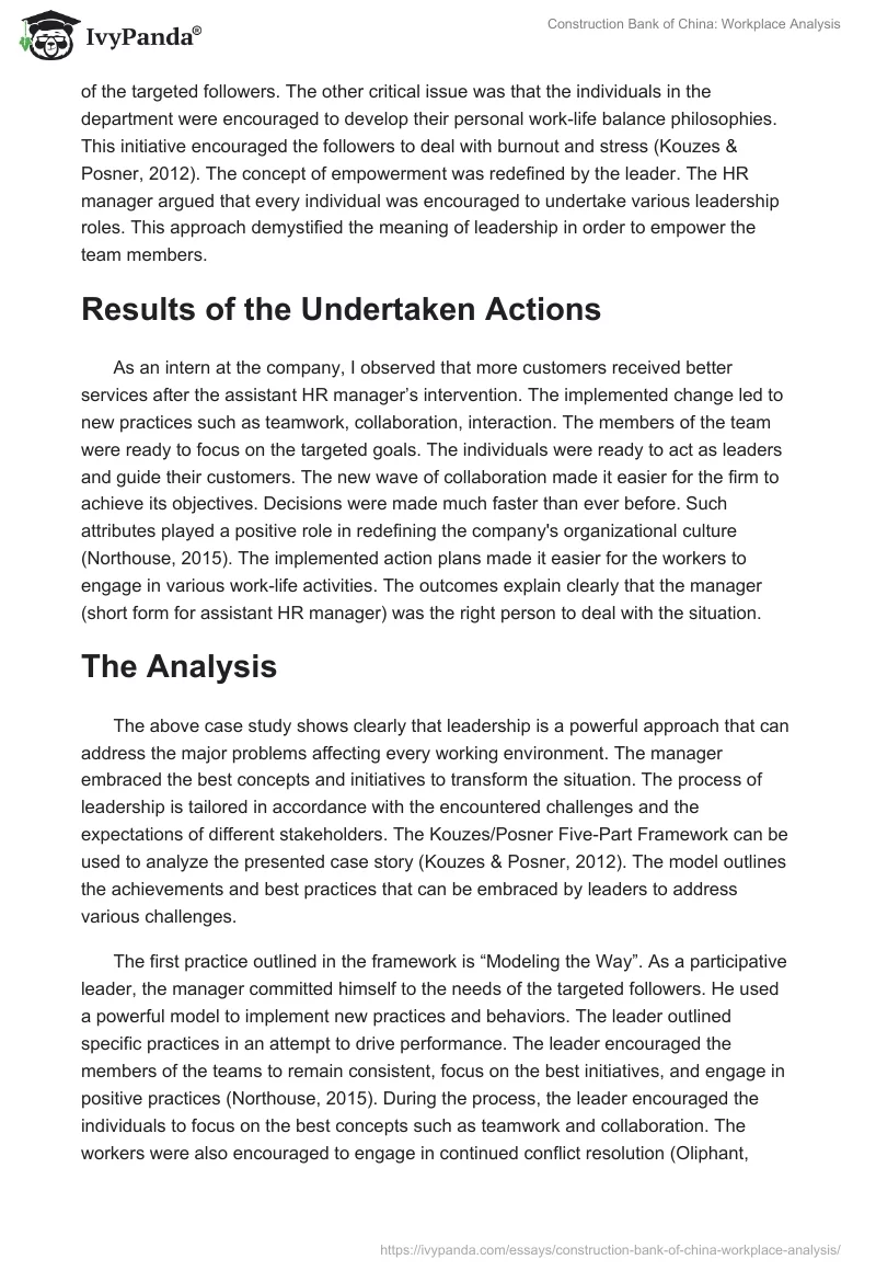 Construction Bank of China: Workplace Analysis. Page 3