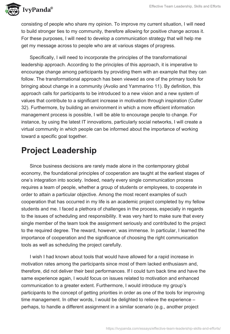 Effective Team Leadership, Skills and Efforts. Page 2