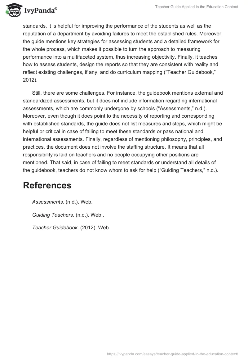 Teacher Guide Applied in the Education Context. Page 2