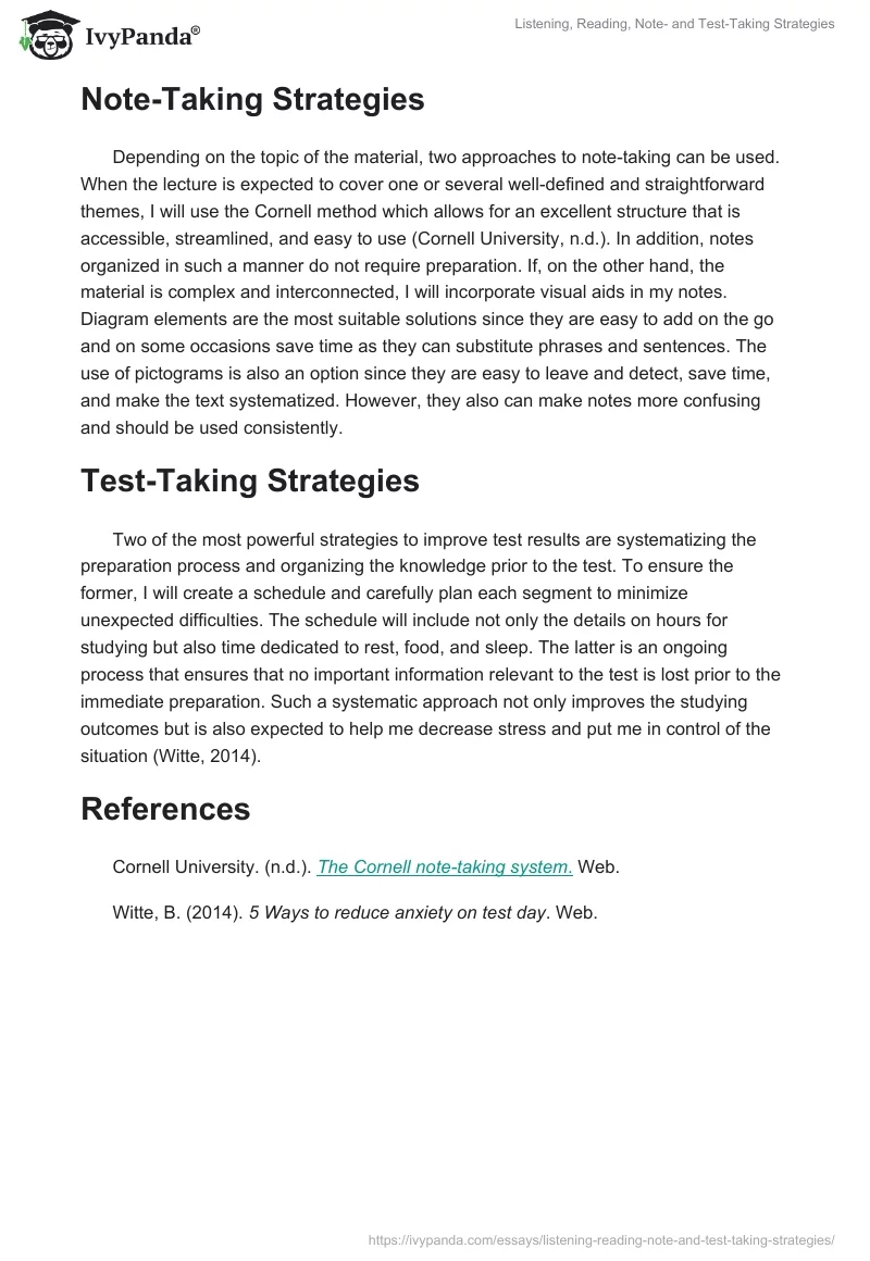 Listening, Reading, Note- and Test-Taking Strategies. Page 2