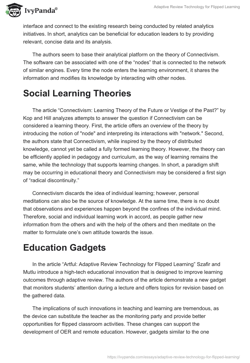 Adaptive Review Technology for Flipped Learning. Page 2