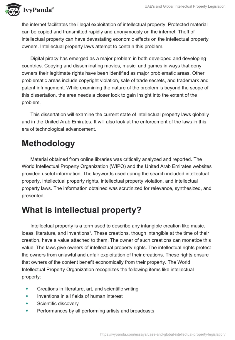 UAE's and Global Intellectual Property Legislation. Page 2