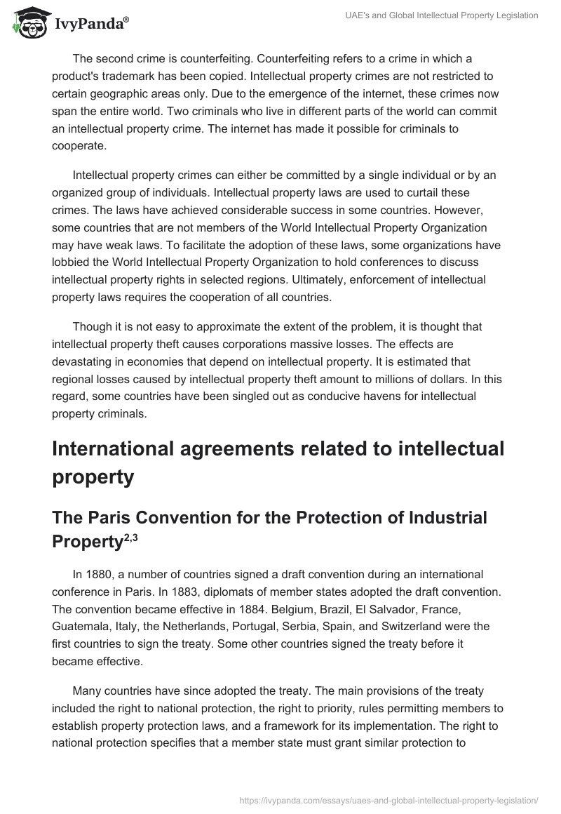 UAE's and Global Intellectual Property Legislation. Page 5