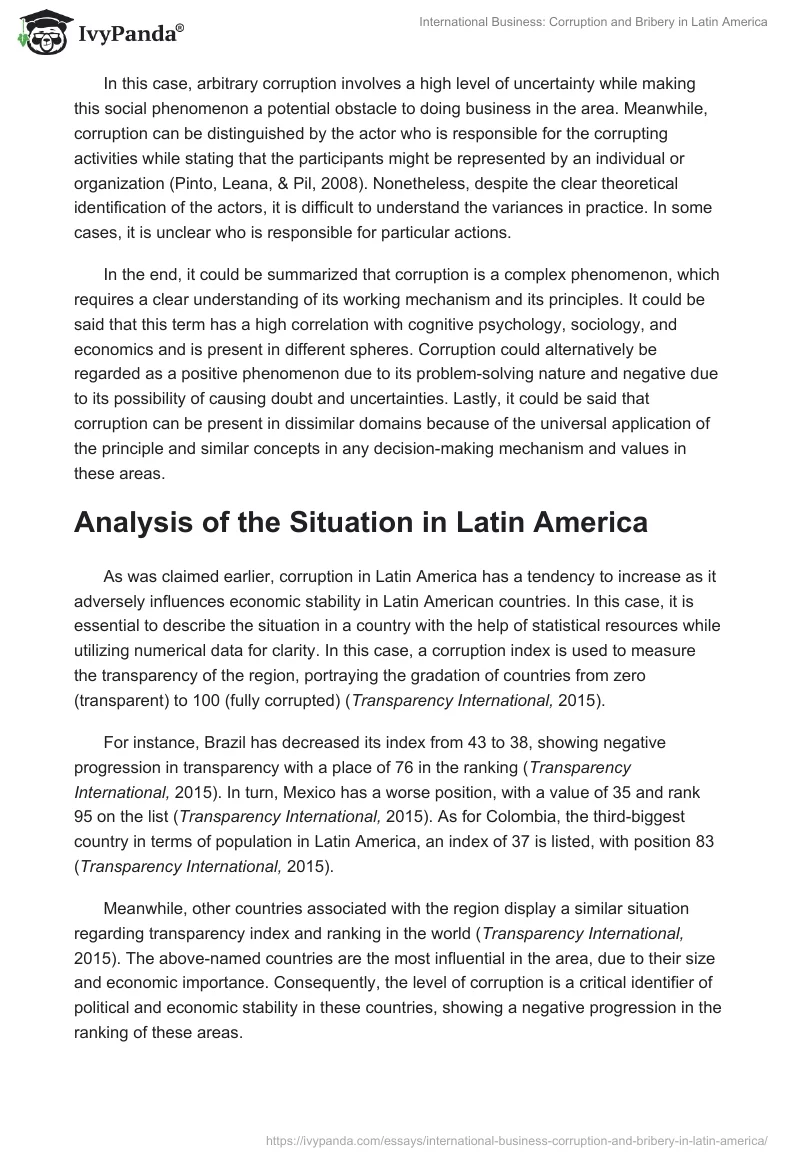 International Business: Corruption and Bribery in Latin America. Page 3