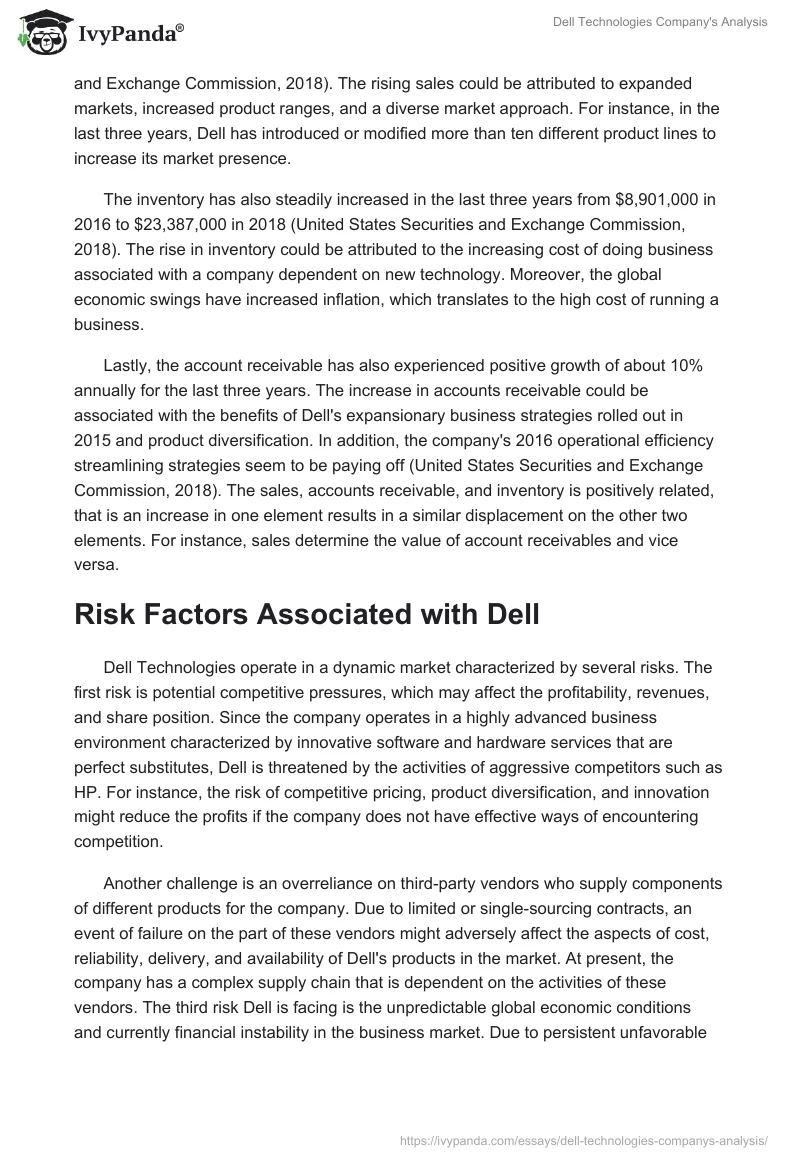 Dell Technologies Company's Analysis. Page 2