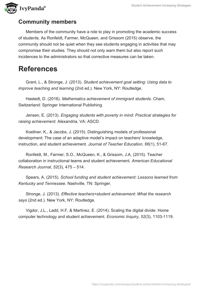 Student Achievement Increasing Strategies. Page 5
