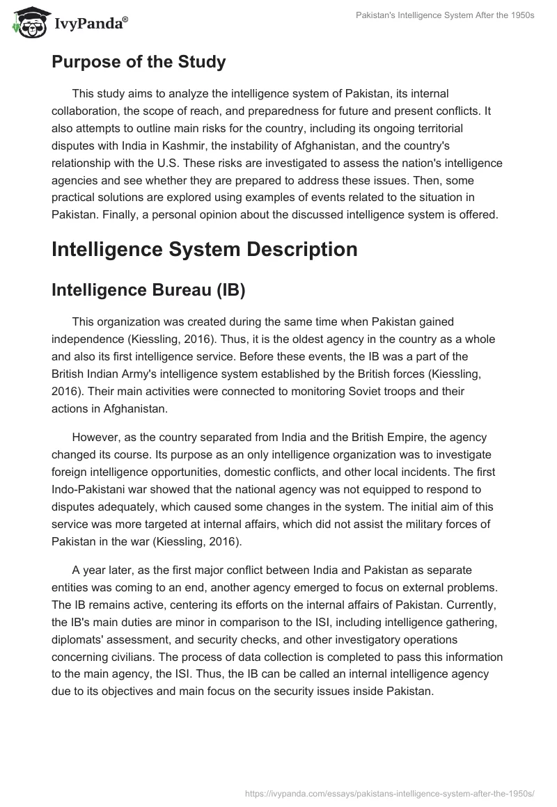 Pakistan's Intelligence System After the 1950s. Page 5