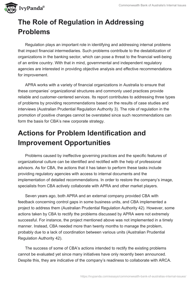 Commonwealth Bank of Australia's Internal Issues. Page 3