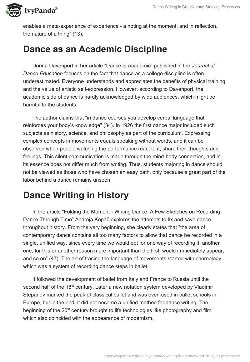 Dance Writing in Creative and Studying Processes. Page 3