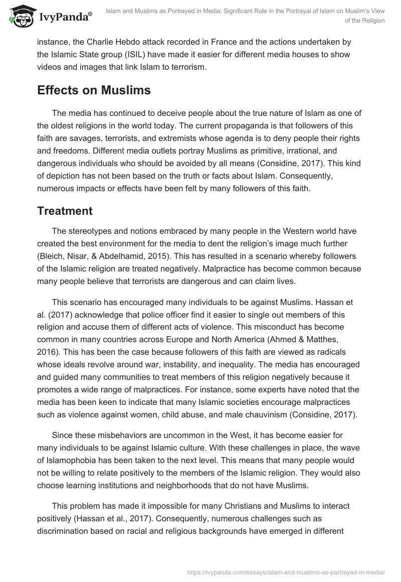 Islam and Muslims as Portrayed in Media: Significant Role in the Portrayal of Islam on Muslim’s View of the Religion. Page 4
