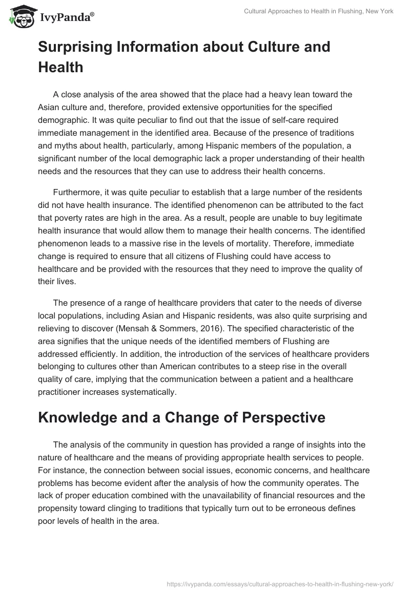Cultural Approaches to Health in Flushing, New York. Page 2
