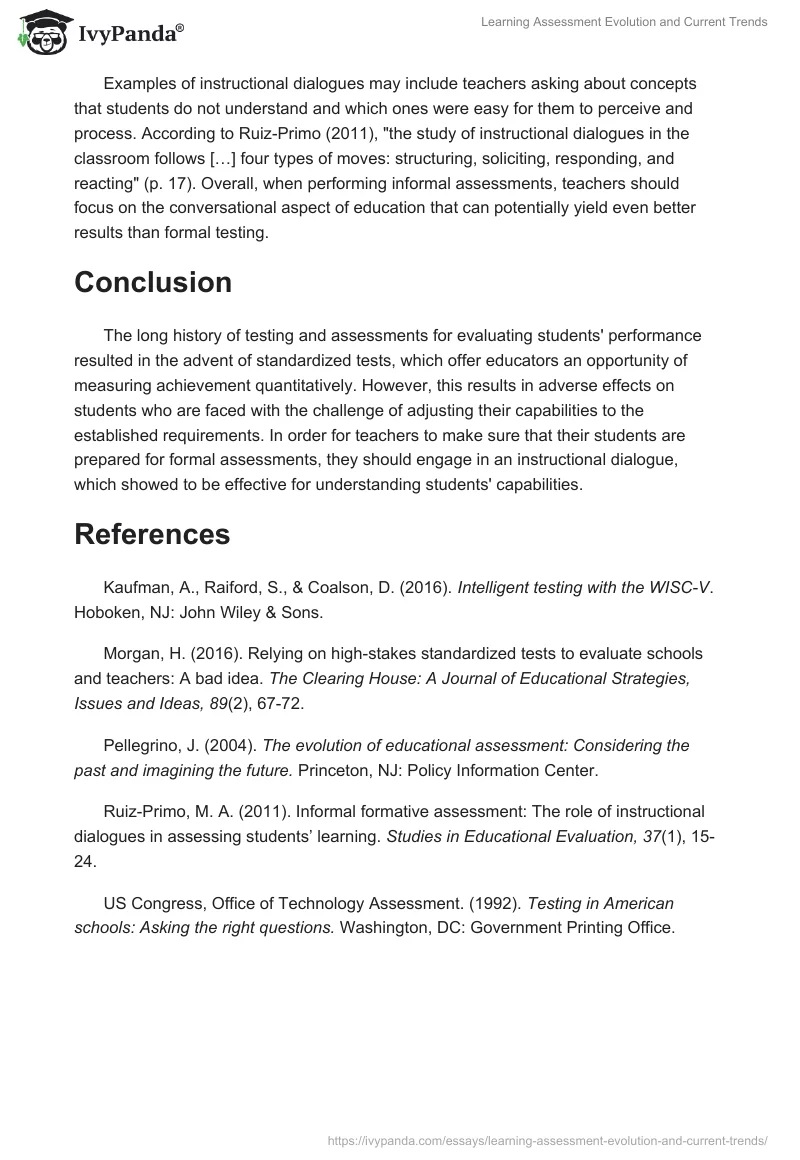Learning Assessment Evolution and Current Trends. Page 3