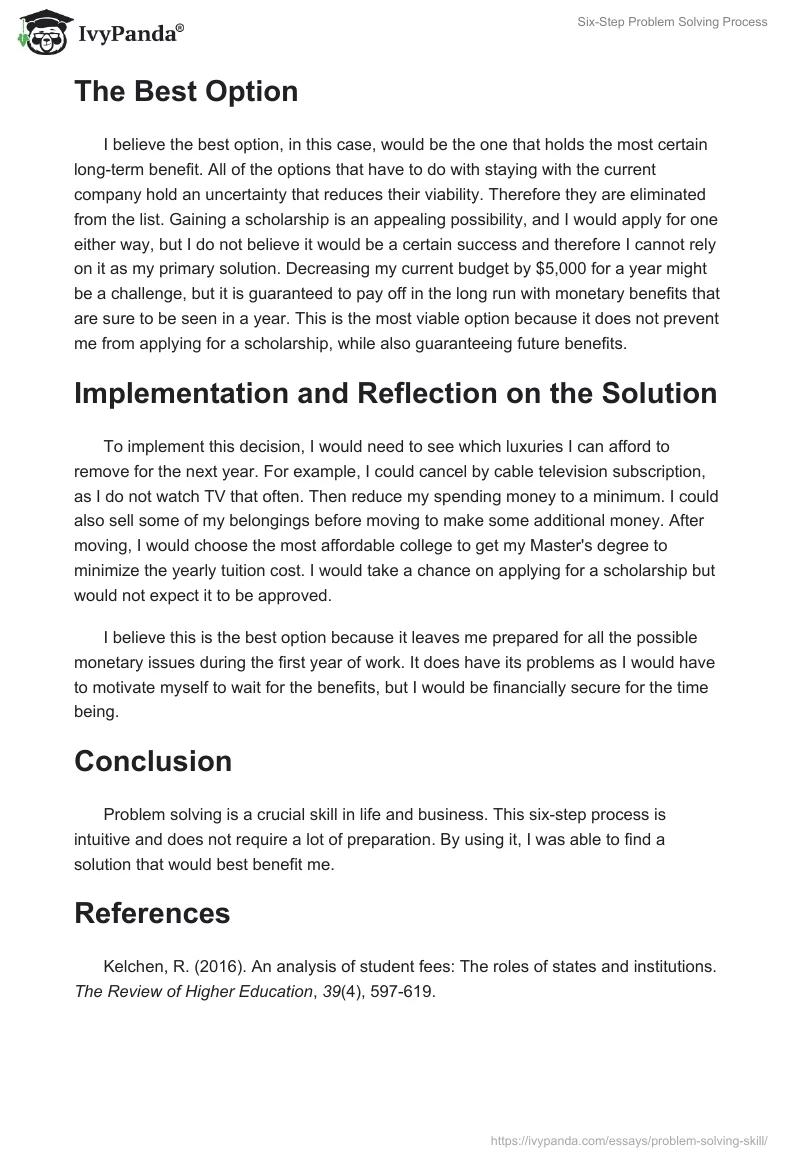 Six-Step Problem Solving Process. Page 3