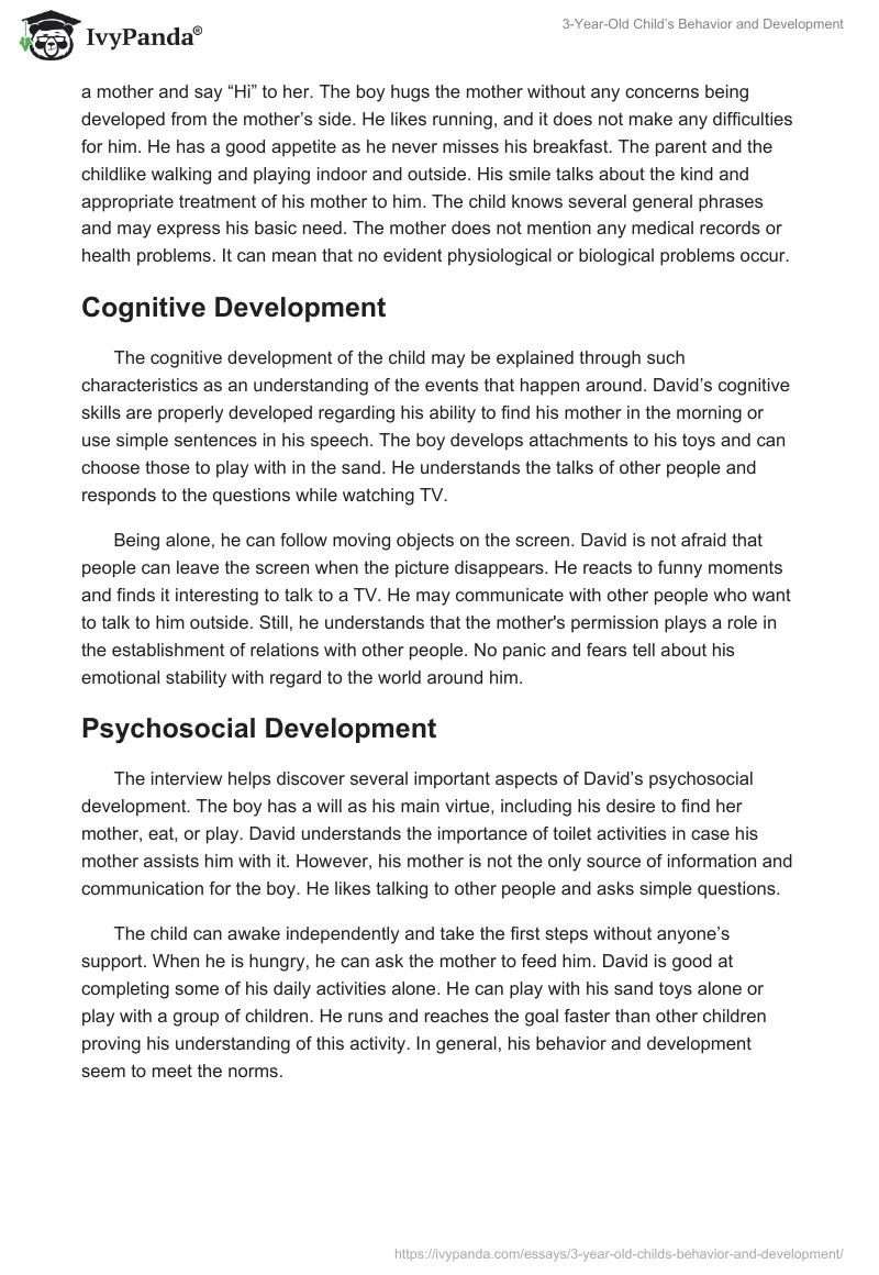 3-Year-Old Child’s Behavior and Development. Page 2
