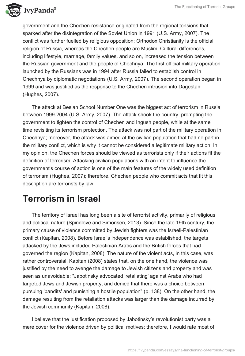 The Functioning of Terrorist Groups. Page 2