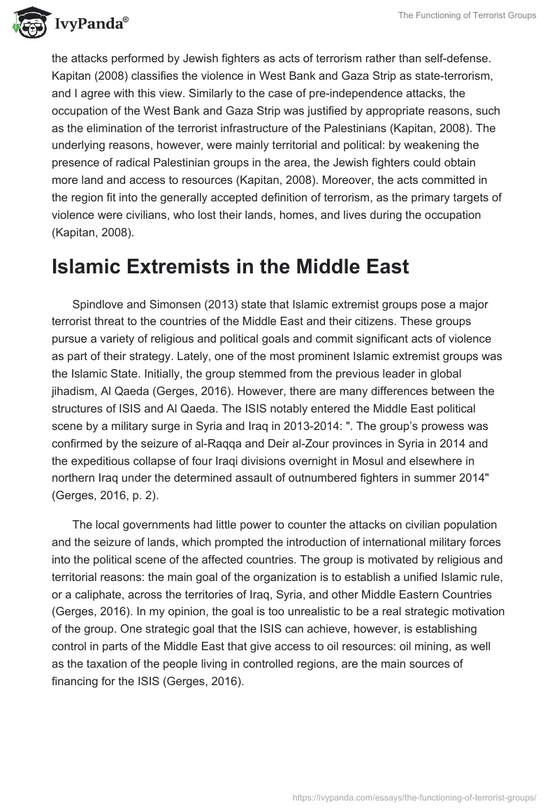 The Functioning of Terrorist Groups. Page 3