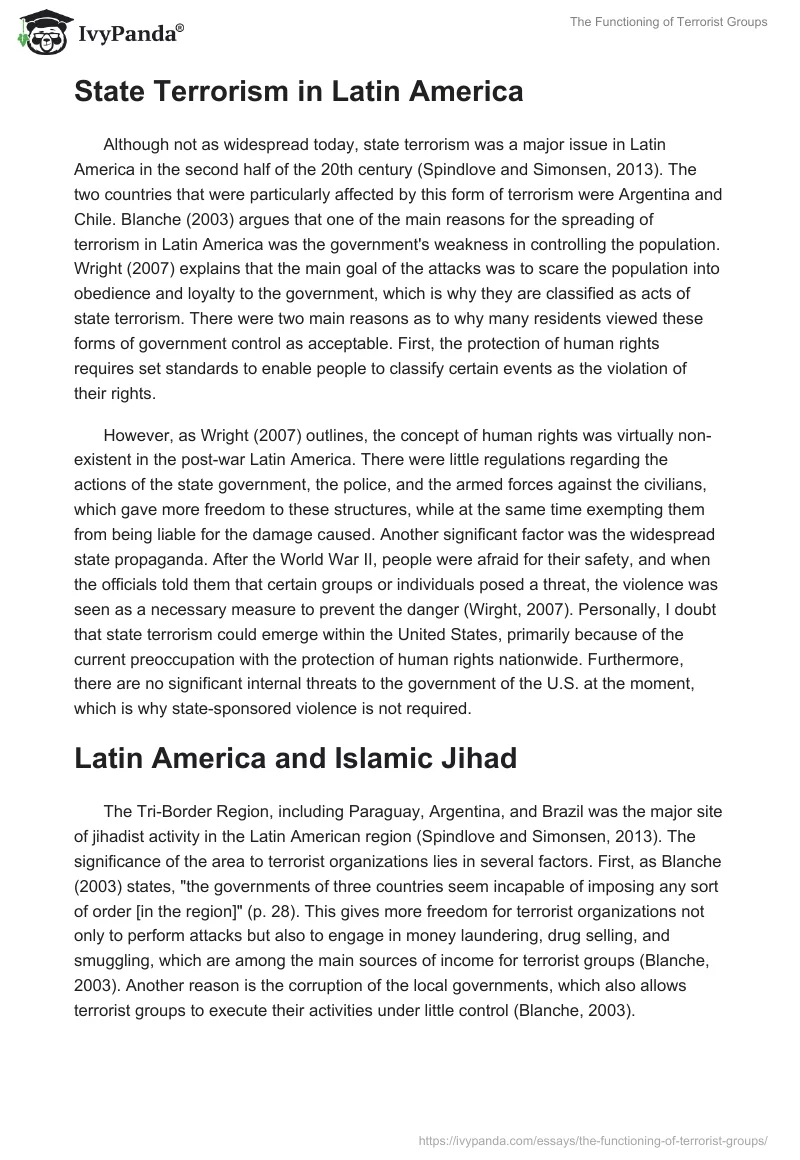 The Functioning of Terrorist Groups. Page 4
