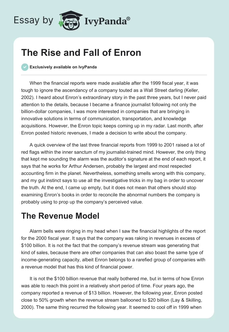 The Rise and Fall of Enron. Page 1