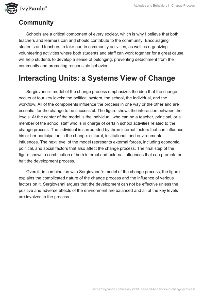 Attitudes and Behaviors in Change Process. Page 2