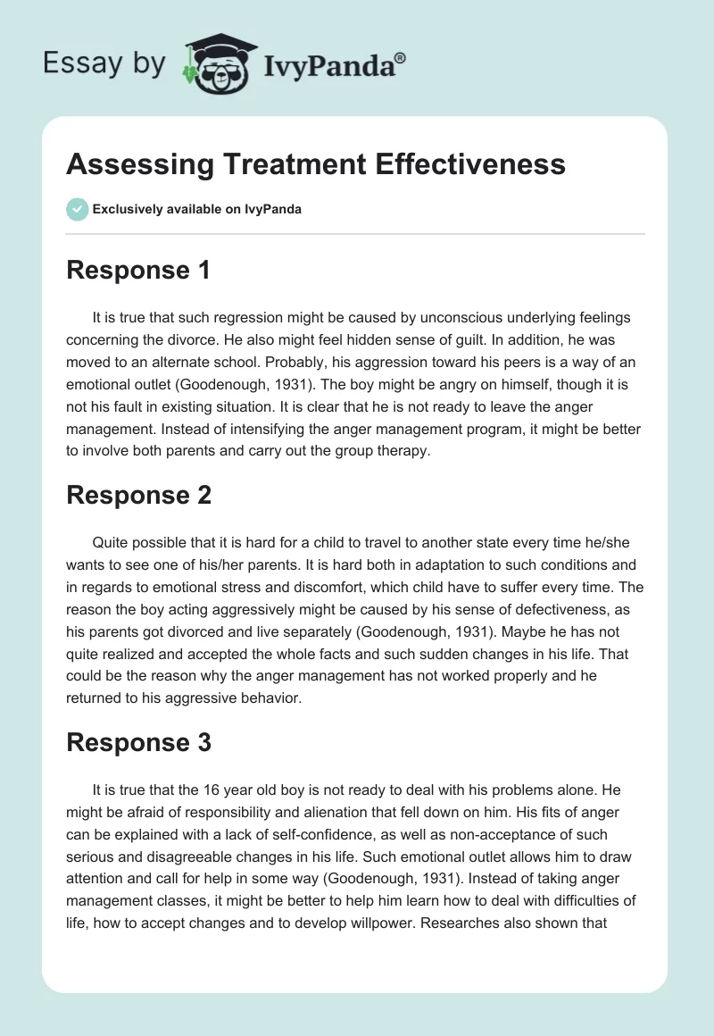 Assessing Treatment Effectiveness. Page 1