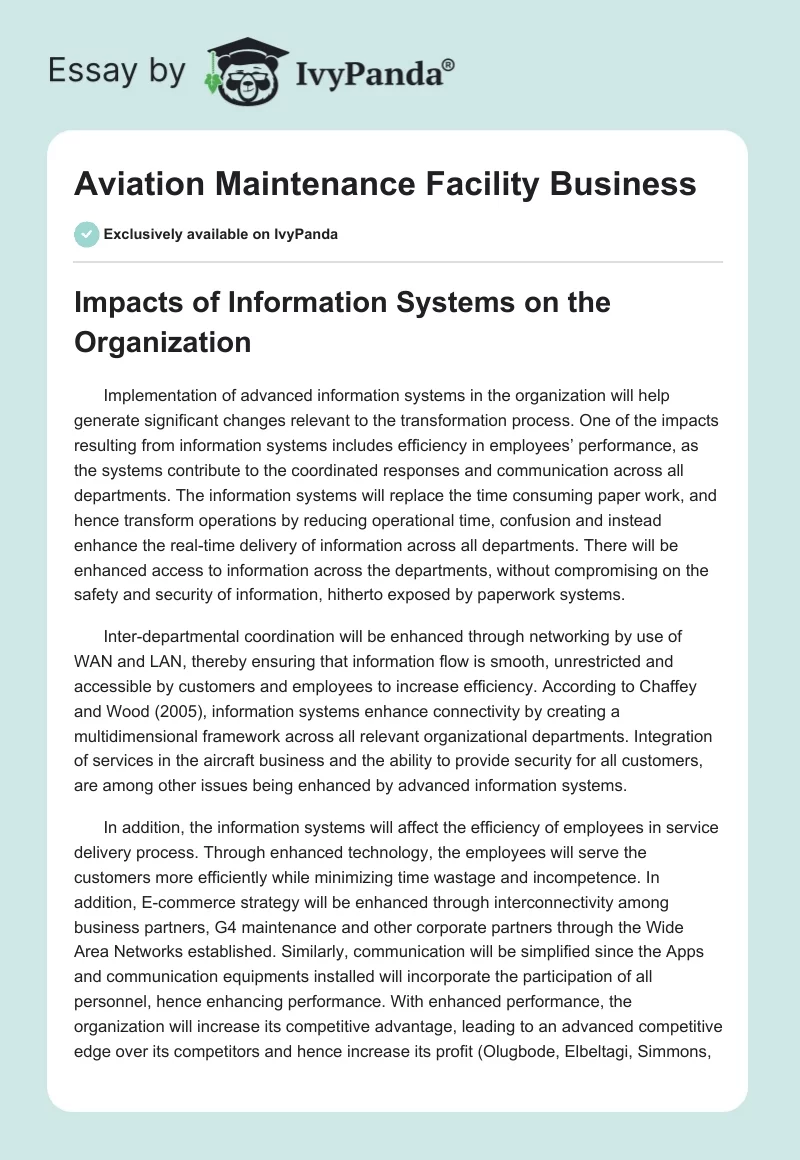 Aviation Maintenance Facility Business. Page 1