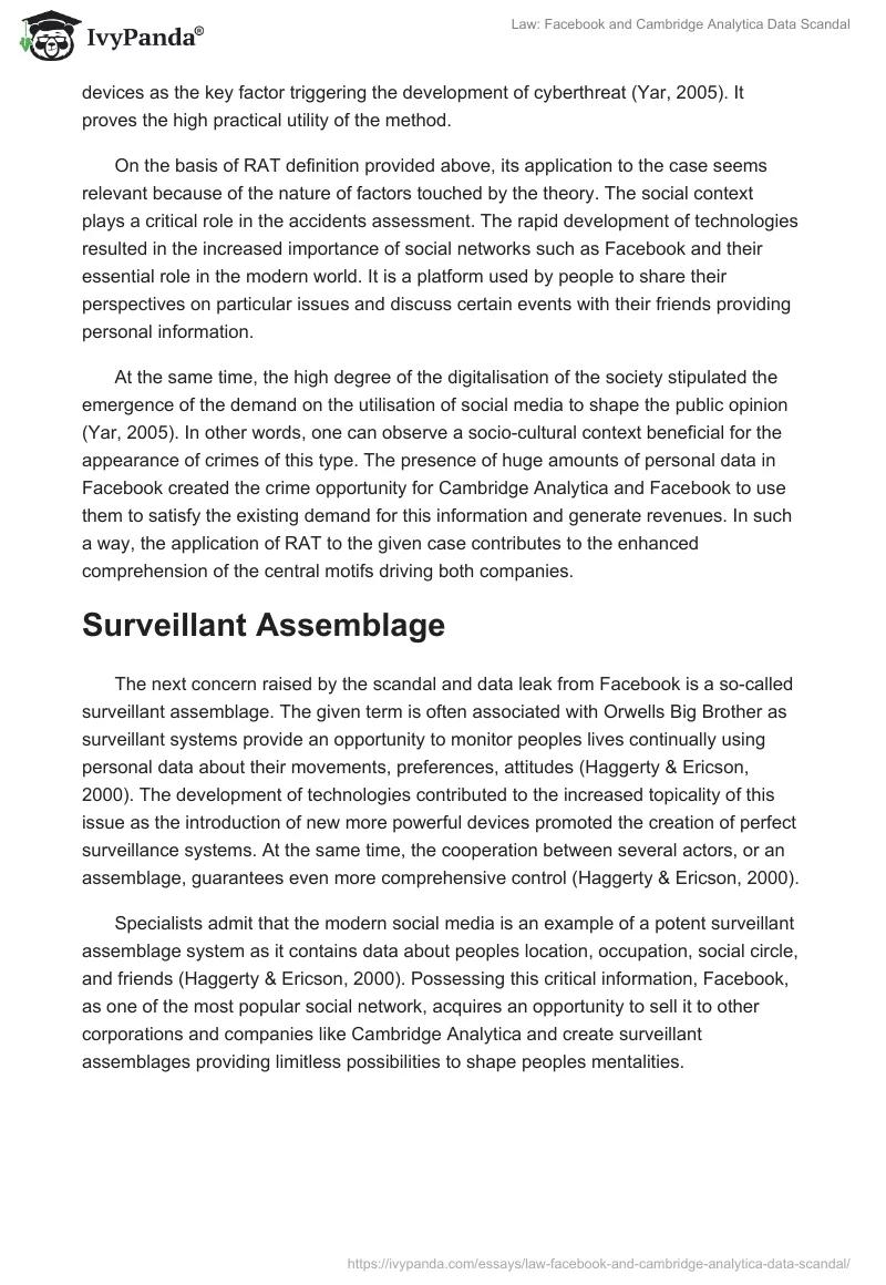 Law: Facebook and Cambridge Analytica Data Scandal. Page 4