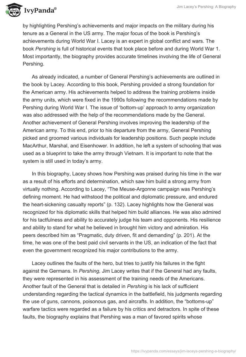 Jim Lacey’s Pershing: A Biography. Page 2