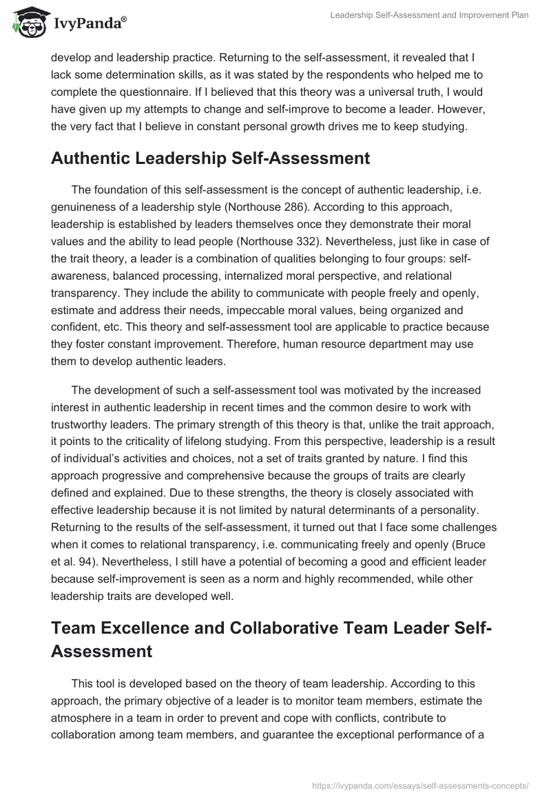 Leadership Self-Assessment and Improvement Plan. Page 4