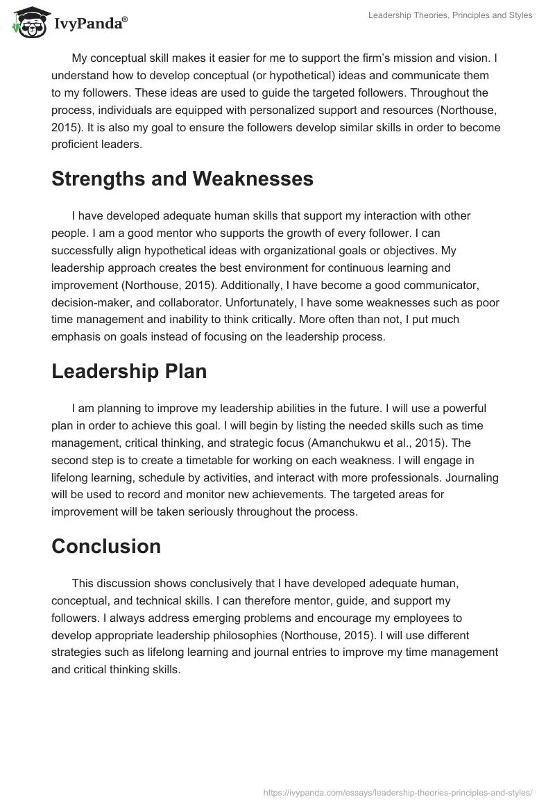 Leadership Theories, Principles and Styles. Page 2