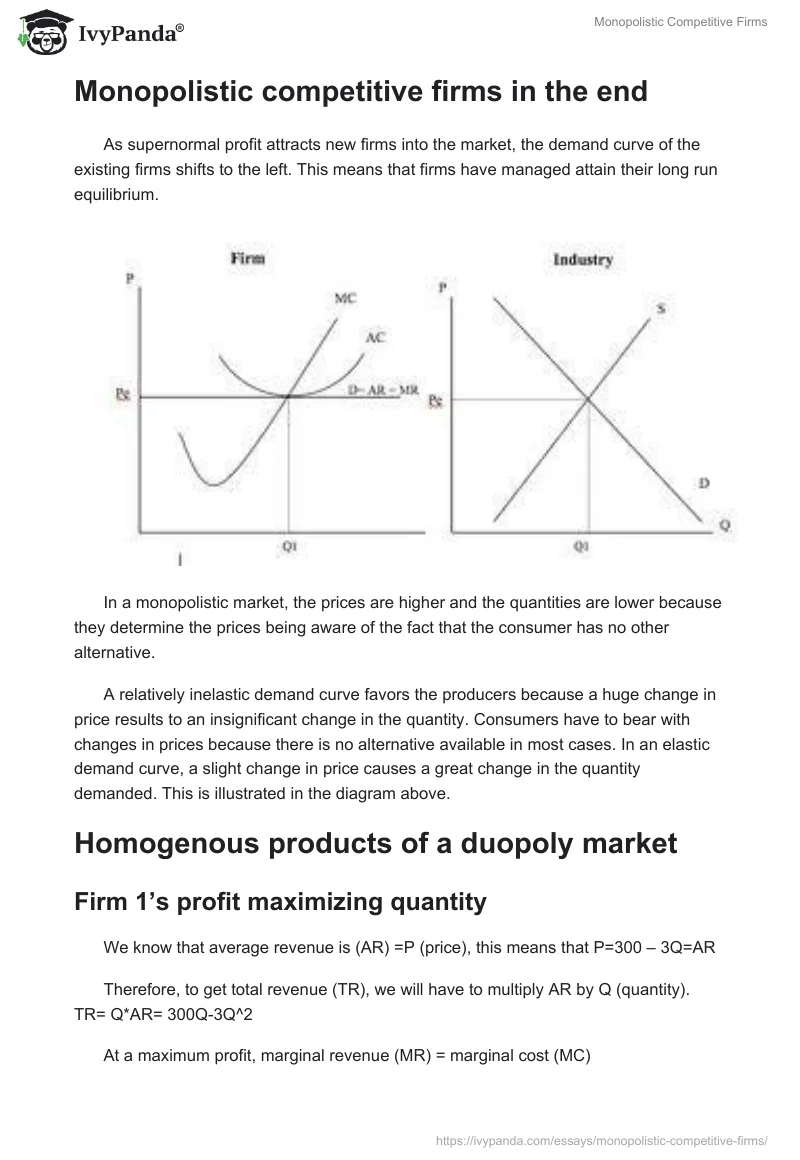 Monopolistic Competitive Firms. Page 2