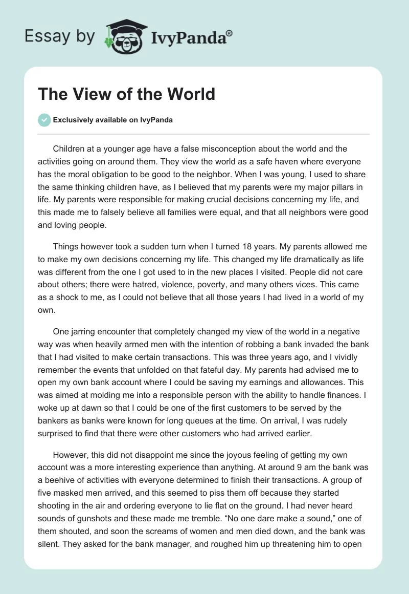 The View of the World. Page 1