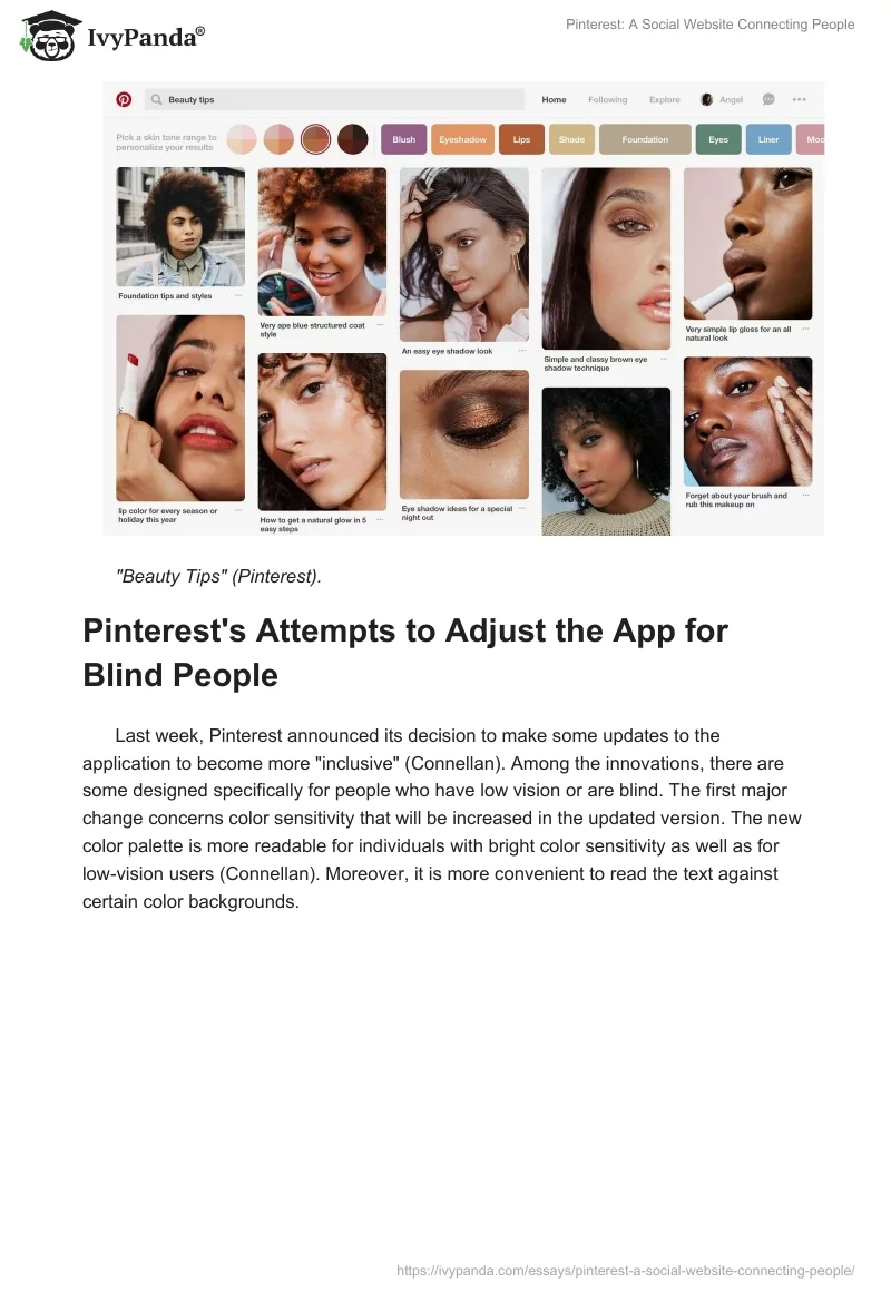 Pinterest: A Social Website Connecting People. Page 2