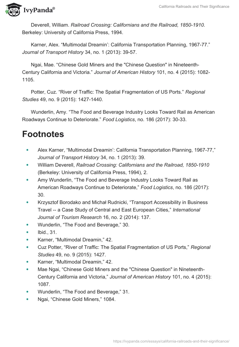 California Railroads and Their Significance. Page 5