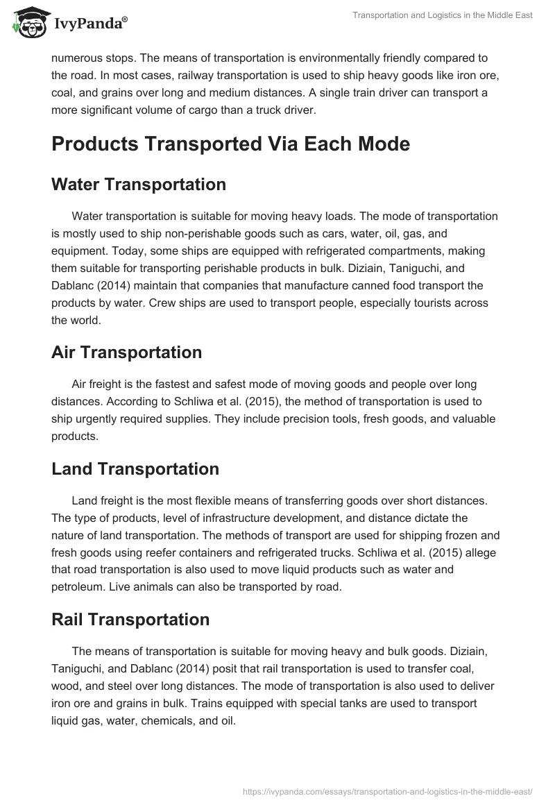 Transportation and Logistics in the Middle East. Page 3