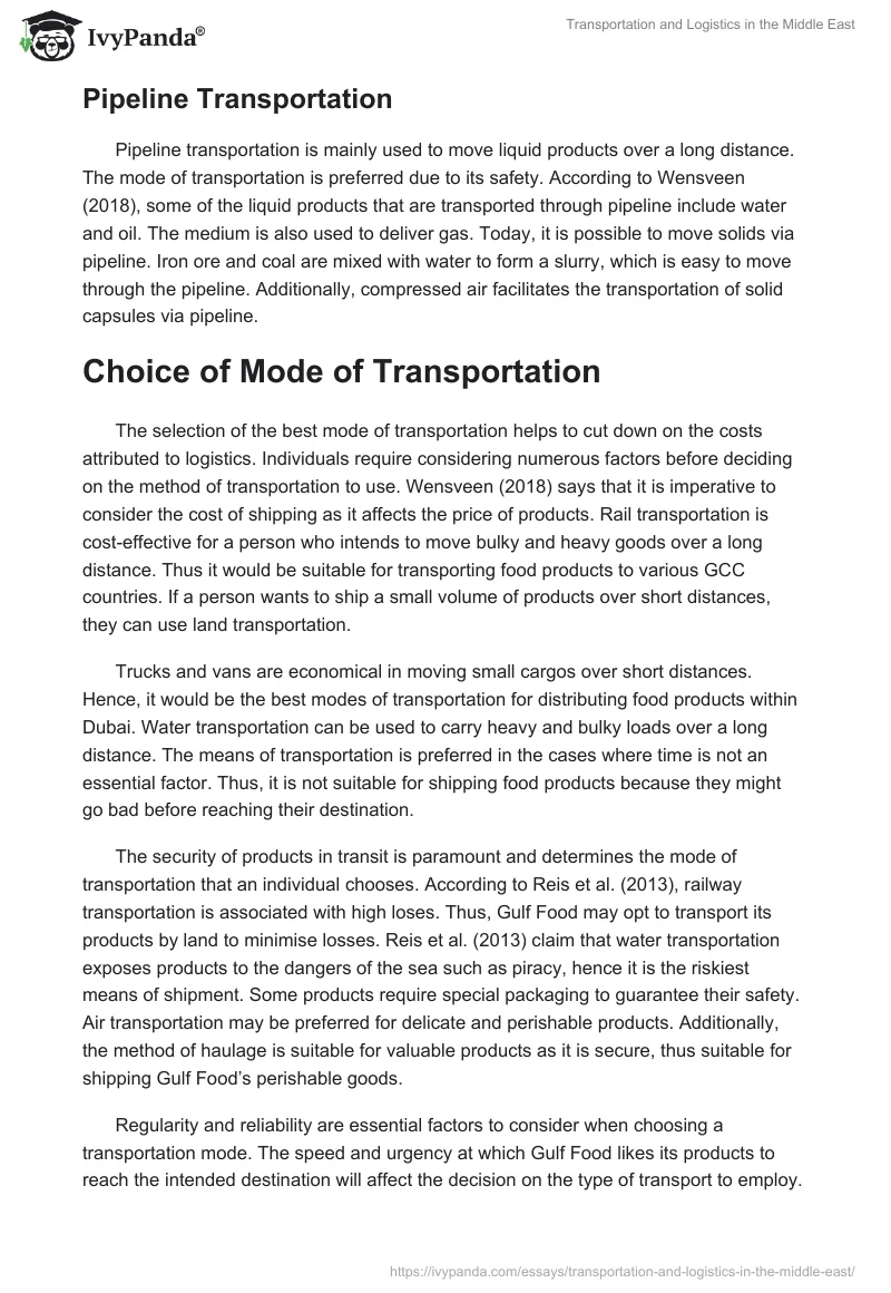 Transportation and Logistics in the Middle East. Page 4
