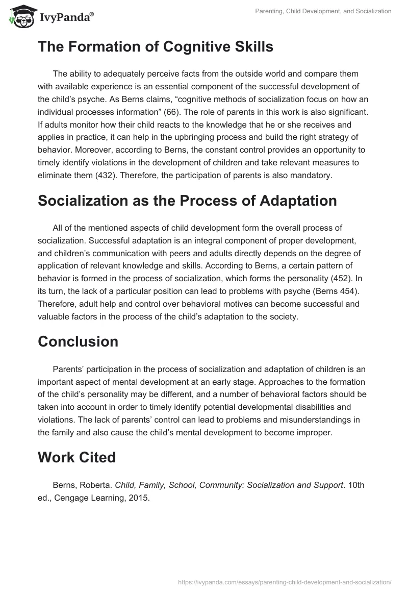 Parenting, Child Development, and Socialization. Page 2