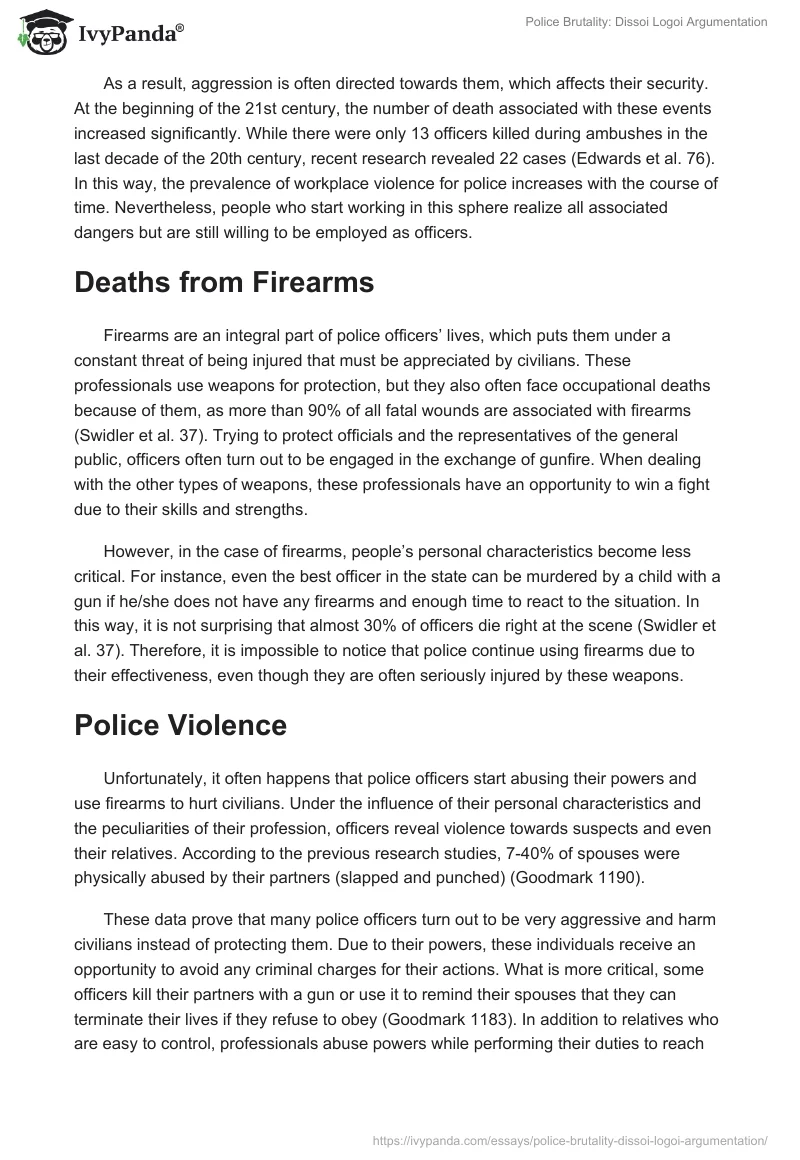 Police Brutality: Dissoi Logoi Argumentation. Page 2