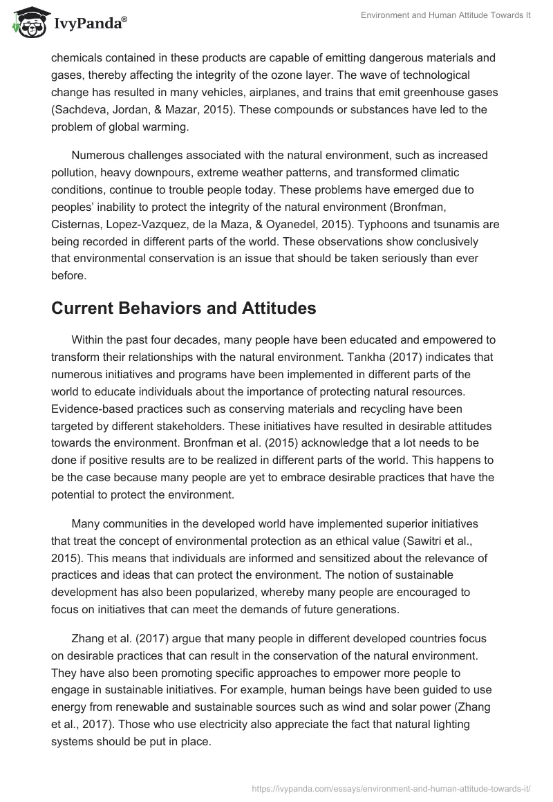 Environment and Human Attitude Towards It. Page 2