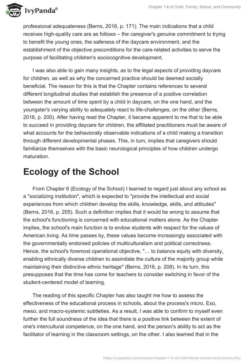 Chapter 1-6 of "Child, Family, School, and Community". Page 4